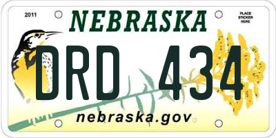 NE license plate DRD434
