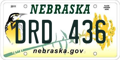 NE license plate DRD436