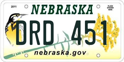NE license plate DRD451