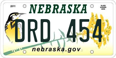 NE license plate DRD454