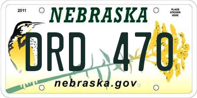 NE license plate DRD470