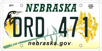 NE license plate DRD471