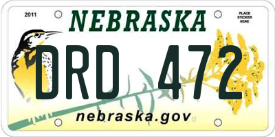 NE license plate DRD472