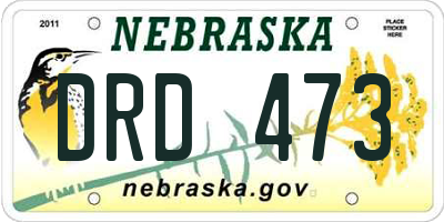 NE license plate DRD473