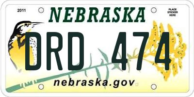 NE license plate DRD474