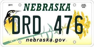 NE license plate DRD476