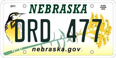 NE license plate DRD477