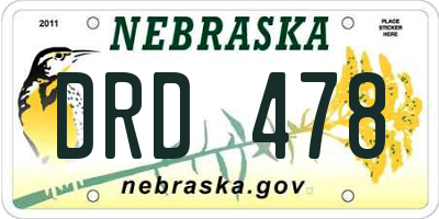 NE license plate DRD478