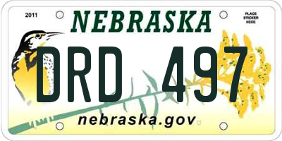 NE license plate DRD497
