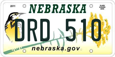 NE license plate DRD510
