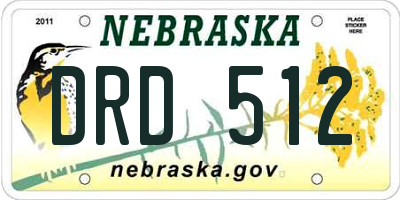 NE license plate DRD512