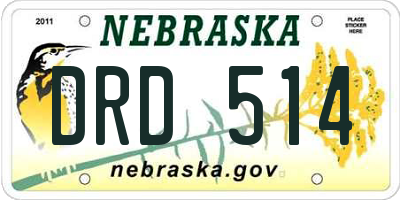 NE license plate DRD514