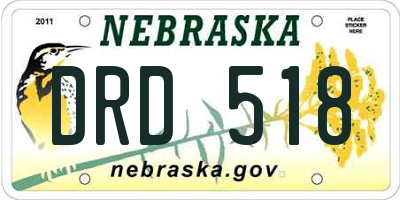 NE license plate DRD518