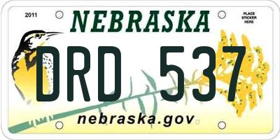 NE license plate DRD537