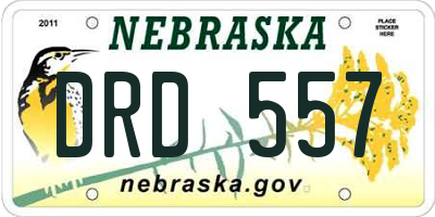 NE license plate DRD557