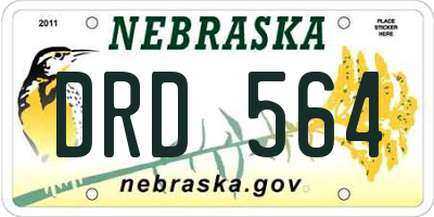 NE license plate DRD564
