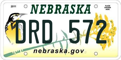 NE license plate DRD572
