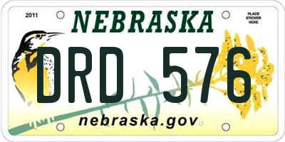 NE license plate DRD576