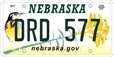 NE license plate DRD577