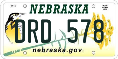 NE license plate DRD578