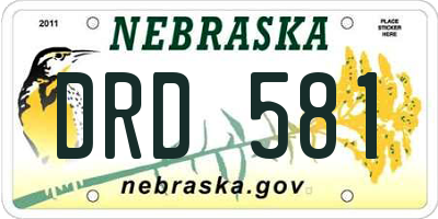 NE license plate DRD581