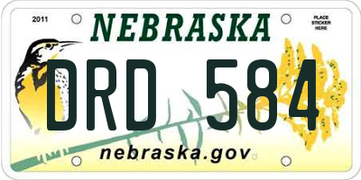 NE license plate DRD584