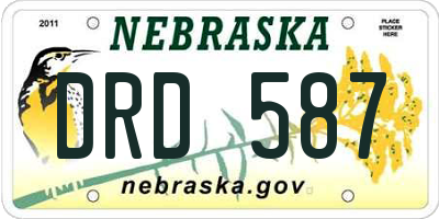NE license plate DRD587