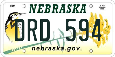 NE license plate DRD594