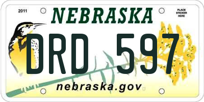 NE license plate DRD597