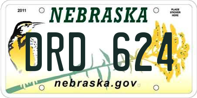 NE license plate DRD624