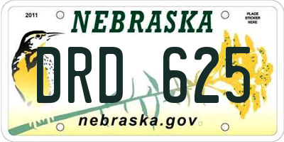 NE license plate DRD625