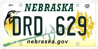NE license plate DRD629