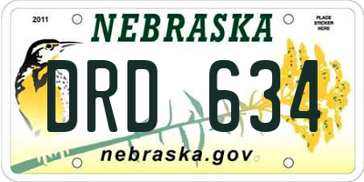 NE license plate DRD634