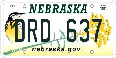 NE license plate DRD637