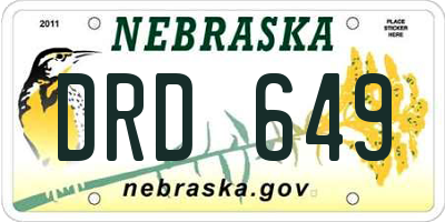 NE license plate DRD649