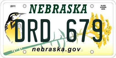 NE license plate DRD679