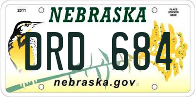NE license plate DRD684