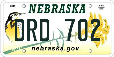 NE license plate DRD702