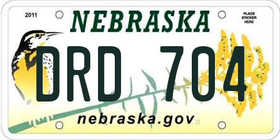 NE license plate DRD704
