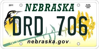 NE license plate DRD706