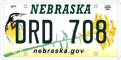 NE license plate DRD708