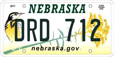 NE license plate DRD712