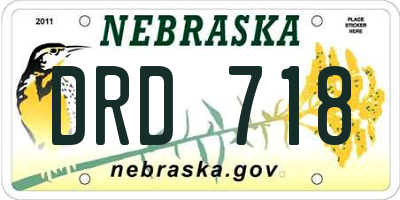 NE license plate DRD718