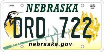 NE license plate DRD722