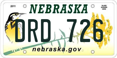 NE license plate DRD726