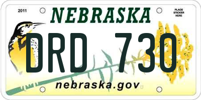 NE license plate DRD730
