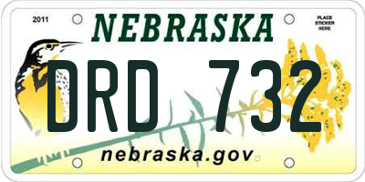 NE license plate DRD732