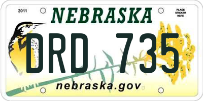 NE license plate DRD735