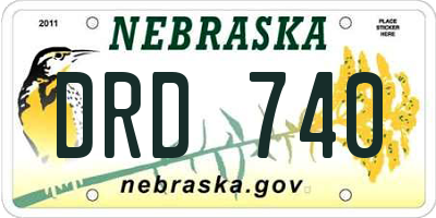 NE license plate DRD740