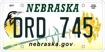 NE license plate DRD745